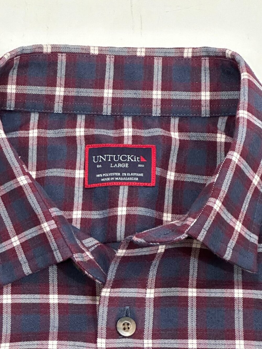 UNTUCKit Mens Shirt Lot of 5 Large Button Down Stretch Plaid Solid L - Picture 16 of 16